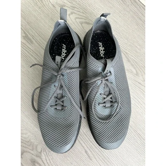 SNIBBS size 14 ROVR Charcoal Speckle Knit Mesh Work Sneaker slip resistant - Picture 5 of 7